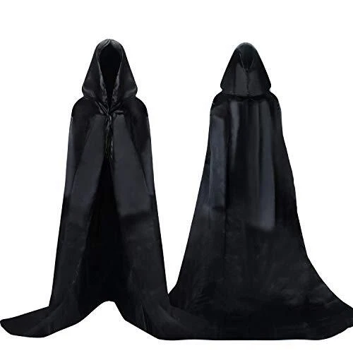 Proumhang Cape à Capuchon Noire Déguisement Adulte Costume Halloween Carnaval...