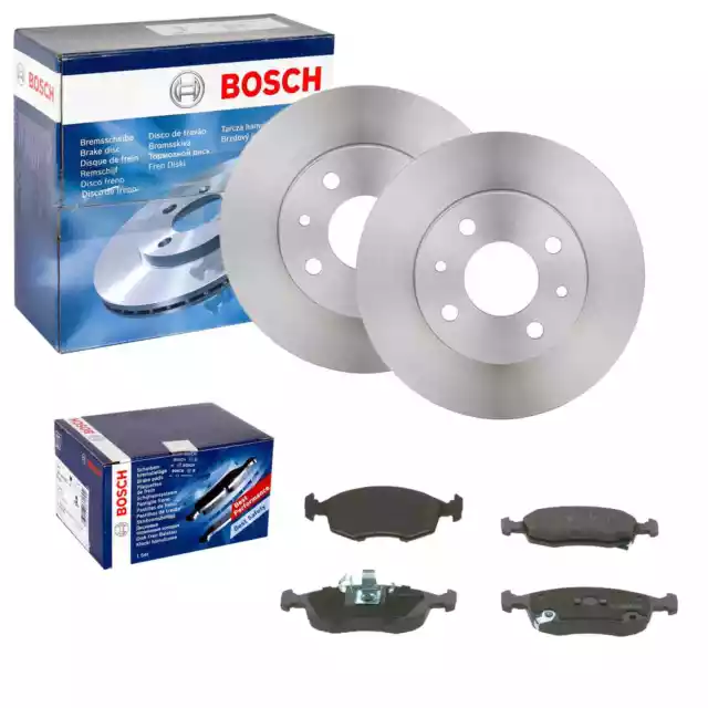 BOSCH BREMSSCHEIBEN 257mm + BELÄGE VORNE passend für FIAT PANDA 312 319