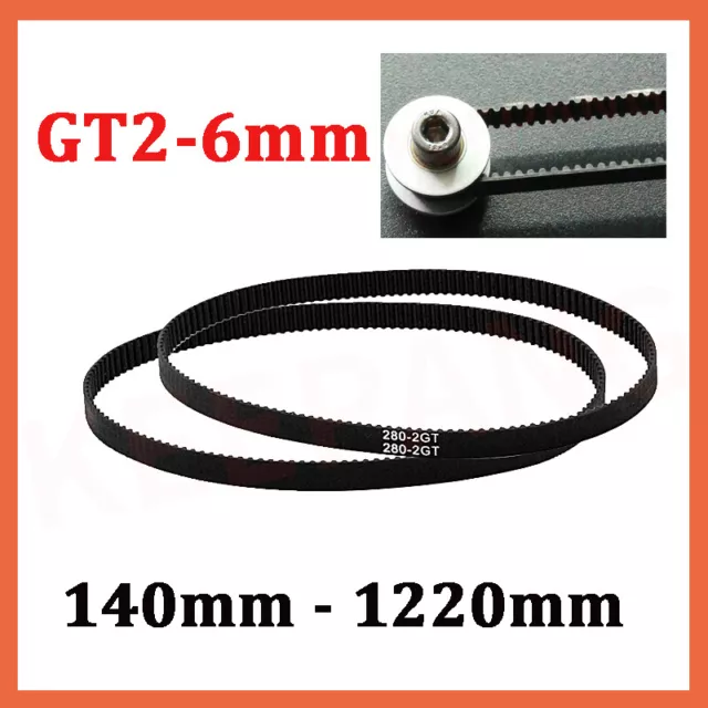 GT2 2mm Pitch 6mm Width Closed Loop Synchronous Timing Belt for Pulley CNC 3D