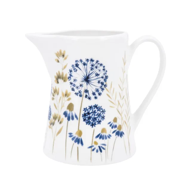 Gisela Graham Blue Meadow Bone China Jug Spring Kitchen Homeware Accessory