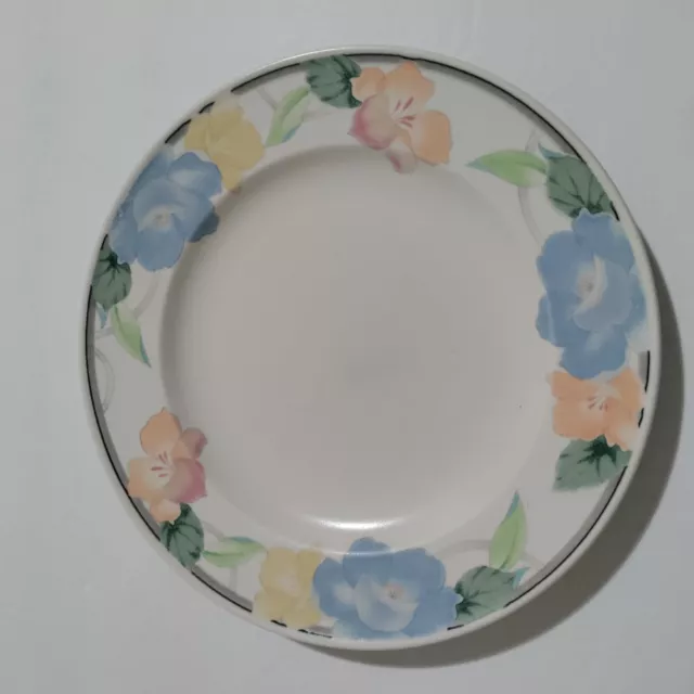 Mikasa Garden Poetry Intaglio Salad Plate Stoneware Pink Blue Floral