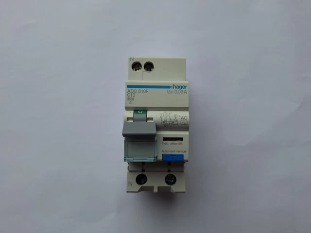 MeanWell Disjoncteur Différentiel RCBO 1P+N C20 20A 30mA Type AC Courbe C - 6kA Slim 1 Module DIN