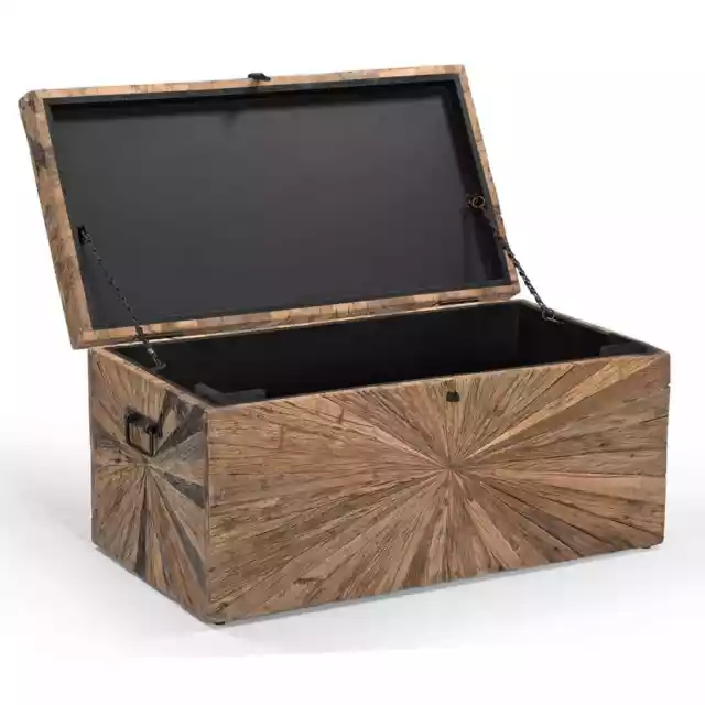Truhe Altholz MERID Couchtisch Sitztruhe massiv alte Holztruhe Vintage Holzbox 3