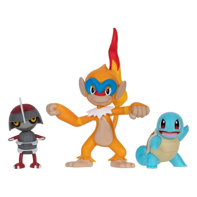 Pokémon Battle Figure Set Pawniard, Squirtle & Monferno