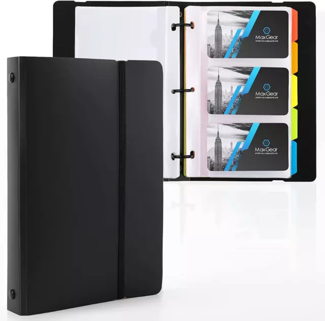 Maxgear Business Card Organizer, Business Card Holder Book Credit Card Binder Fi