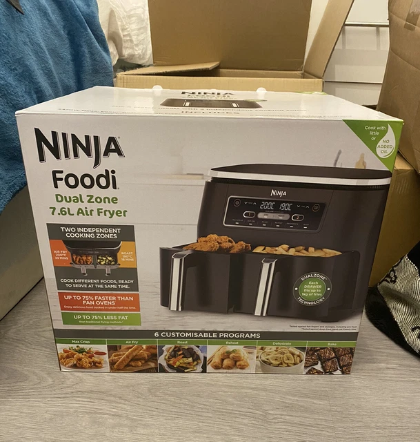NINJA FOODI DUAL Zone AF300UK 7.6L Air Fryer Grey Brand New Free & Fast