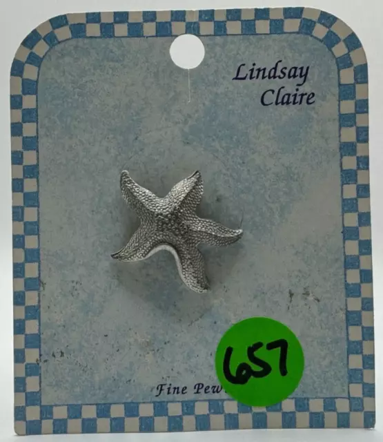 Starfish - Pewter Pin / Brooch - Fine Pewter - Lindsay Claire Designs - As New