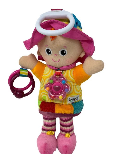 Tomy Lamaze Plush Activity Doll My Friend Emily Crinkly Rattle Rings w/ Clip 12"
