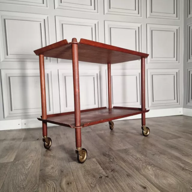 Vintage Danish Drinks Cocktail Trolley Tea Mid Century Modern Scandinavian Teak