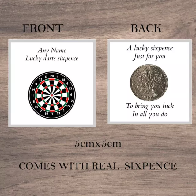 Personalised Lucky Sixpence Darts Good Luck Token Novelty Gift