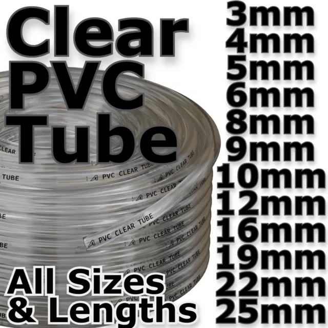 PVC Clear Plastic Flexible Hose Pipe Tube Fuel Safe Water Car Oil Air Pond
