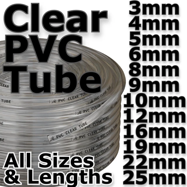PVC CLEAR PLASTIC Flexible Hose Pipe Tube Fuel Safe Water Car Oil Air