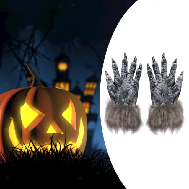 1 Paar Halloween Wolf Handschuhe Werwolf Kostüm Festival Cosplay Fingernägel 2