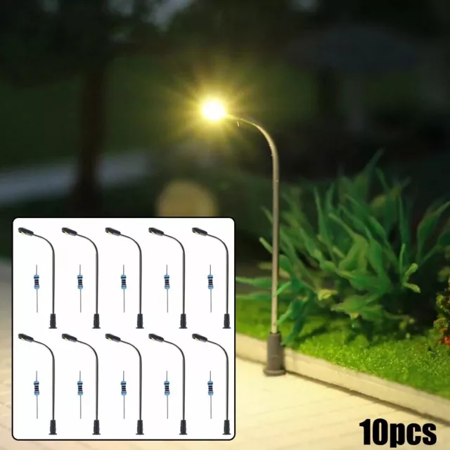 Warm White LED Street Lights for Model Making Suitable for N TT Gauge Pack of 2