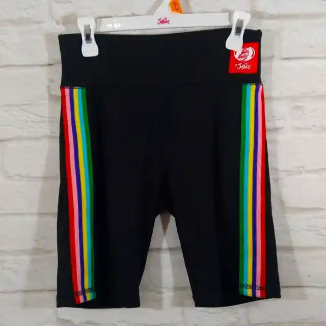 F Justice x Jelly Belly Girls Rainbow Sugar and Stripe Bike Shorts NWT L 12 14