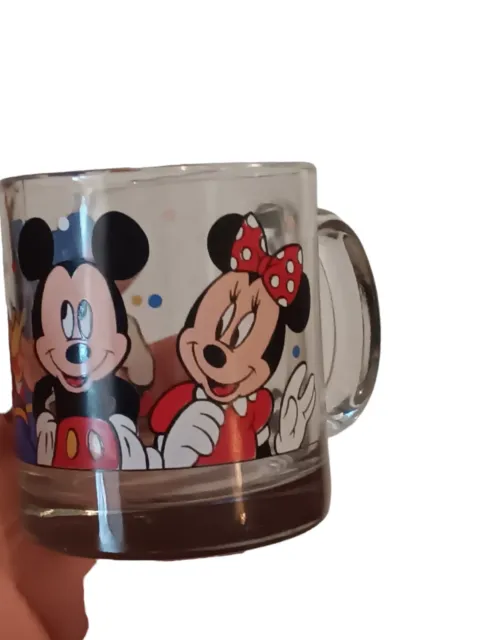 Disney Vintage Anchor Hocking 69319 Mickey Minnie Donald Goofy Glass Mug