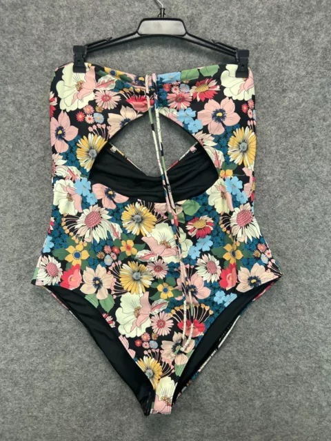 NWT Oneill Twiggy Sayulita One Piece Cut out Swimsuit Juniors XXL Black Floral