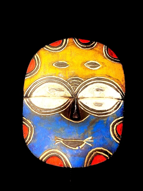 Teke Tsaay Masks Antiques Wall Hanging Primitive Art Collectibles Wood -5933