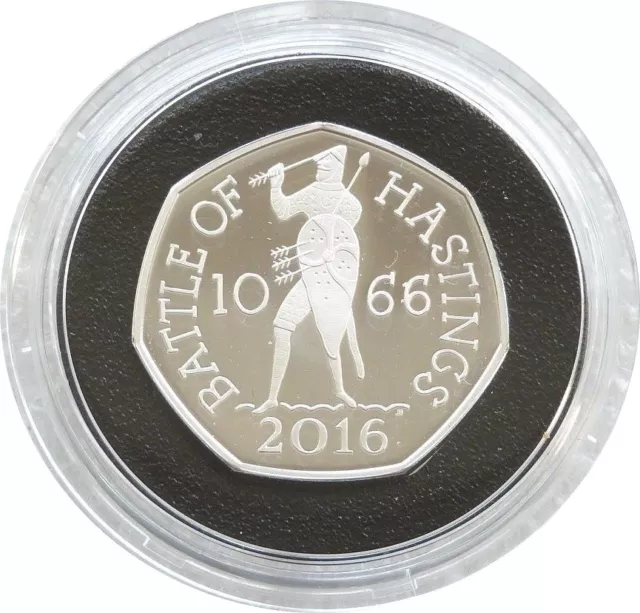 2016 Royal Mint Battle of Hastings 50p Fifty Pence Silver Proof Coin Box Coa 2