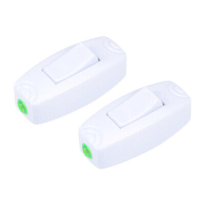 Inline Cord Switch On-Off DPST Lamp Light Switch AC250V 16A White 2Pcs