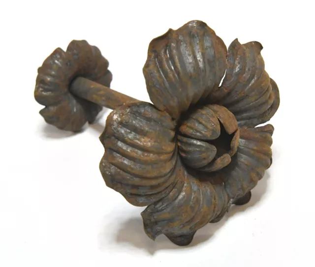 Single Vintage All Metal Flower Design Curtain Tie Back Metal Embellishment #3