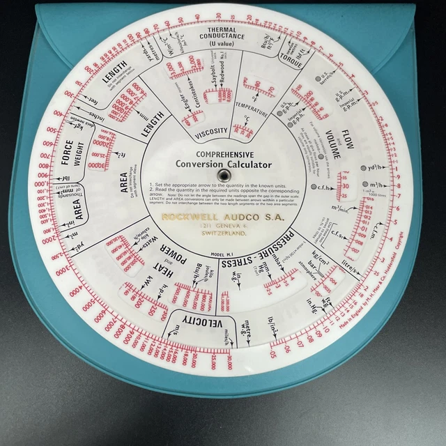ROCKWELL AUDCO S.A Comprehensive Metric Conversion Circular Calculator ...