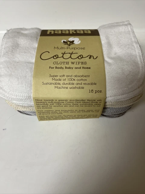 Haakaa Cotton Cloth Wipes, 16 Pieces Baby, Home, Body Think Green Clothes