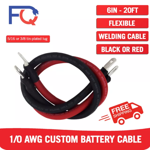 1/0 AWG Gauge Custom Battery Cable Copper Car Solar Power Wire Inverter Welding