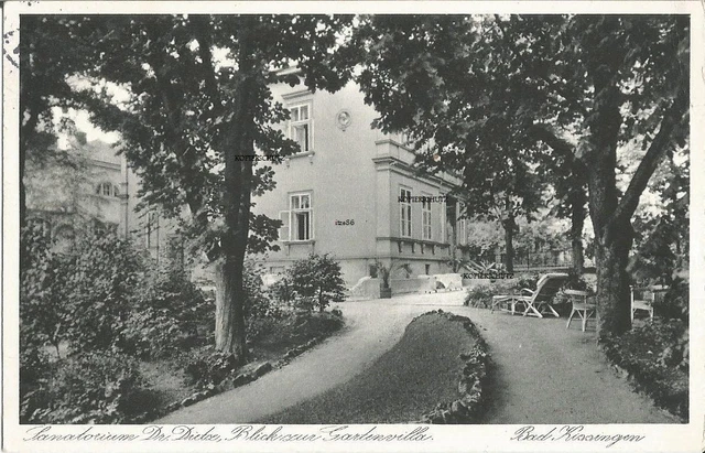 Bad Kissingen, Sanatorium Dr. Dietz, Gartenvilla, alte Ansichtskarte von 1935