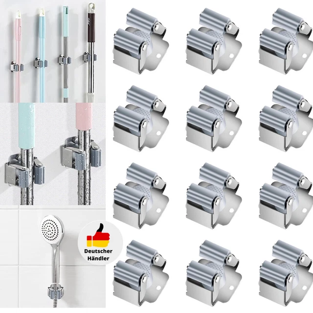 12 x supporto per attrezzi supporto scopa strumento supporto per attrezzi da giardino parete acciaio inox