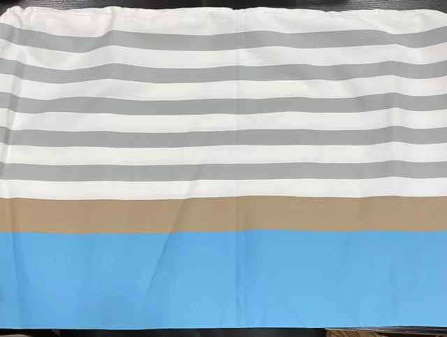 Falda de cuna para niños Serena & Lily línea azul gris y blanco a rayas 17 pulgadas de largo