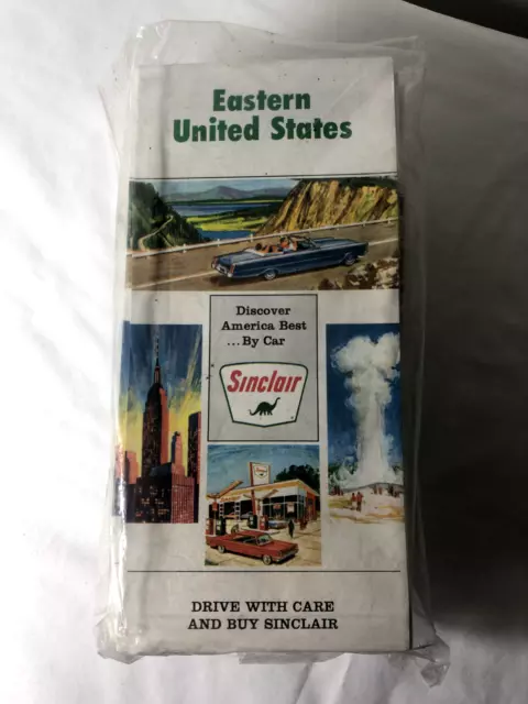 25 Vintage NOS Sinclair  Oil Gas Road Map Eastern US Auto Graphics Advertising 3