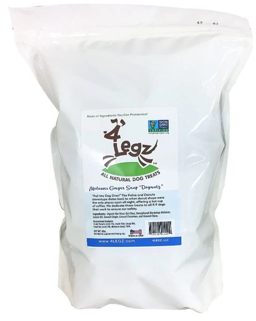Dog, 4Legz Molasses Ginger Snap Dognutz Dog Cookies (4 lbs)