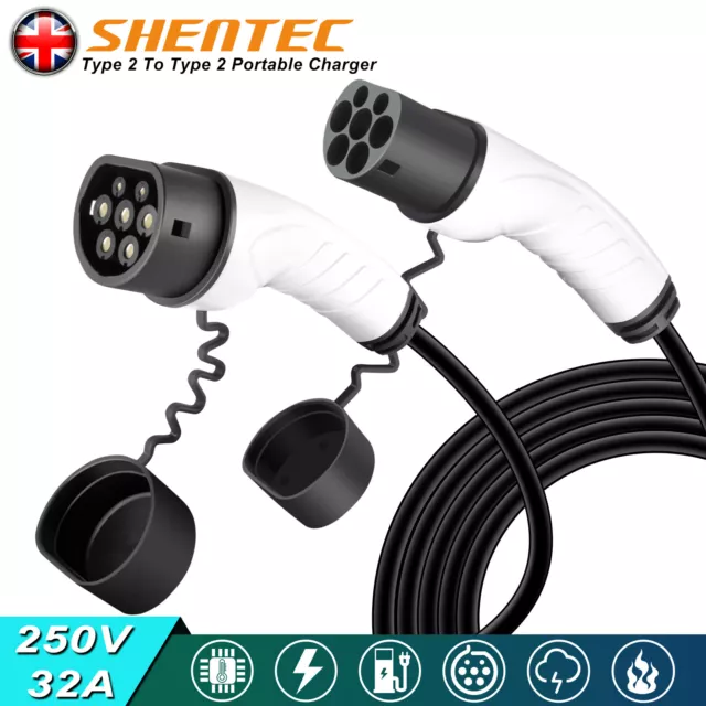 Type 2 EV Charging Cable 32A 22KW Electric Vehicle Car Charger 5M 3Phase Tesla