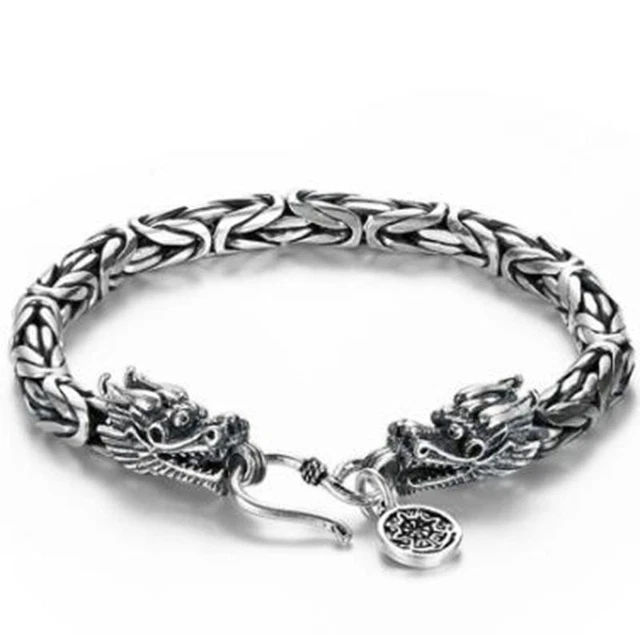 New Dragon Vintage Sterling Silver Bracelet Unique Elegant Trendy Bangle Jewelry