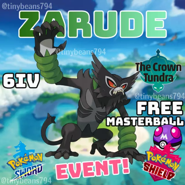 6IV Zarude Dada or Coco Movie Event Pokemon Sword and Shield