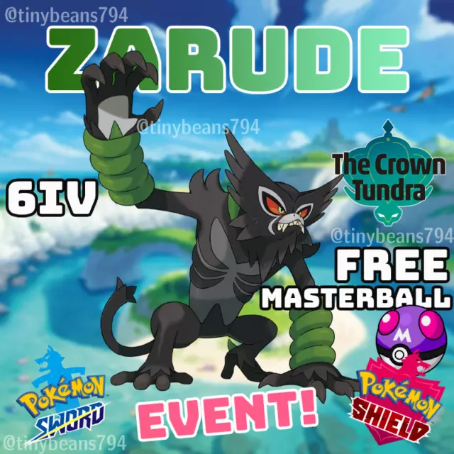 ✨ ZARUDE DADA SCARF ✨ 6IV COCO MOVIE EVENT ✨ NON Shiny ✨ Pokemon Sword  Shield