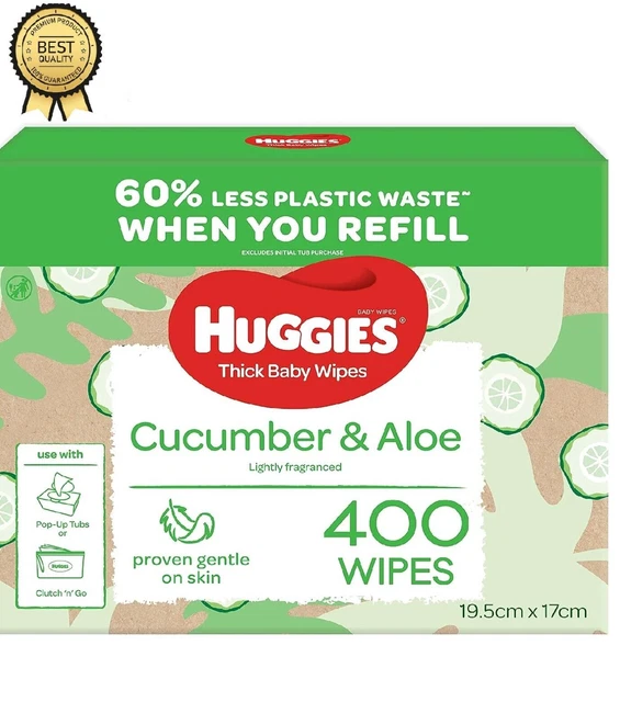 Huggies Cucumber & Aloe Wipes 400 Pack- Fast & Free Shipping