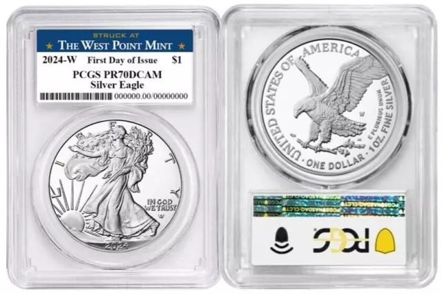 2024 W Proof $1 American Silver Eagle PCGS PR70DCAM First Day Of Issue #99