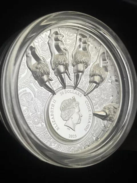 3 OZ Silber Löwe - KING OF THE SOUTH - 2023 - Cookinseln - High Relief - PROOF