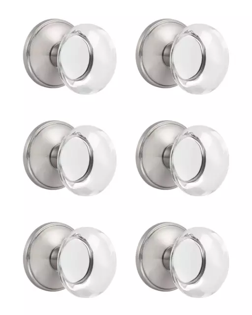 Clear Crystal Half Dummy Door Knobs Heavy Duty Real Glass Inactive Handles Ro...