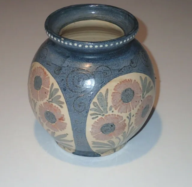 Vase En Céramique Alsace Signé Elchinger Soufflenheim 20 Cms