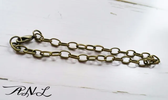 Suministros de joyería con eslabones de pulsera de bronce para cable en blanco