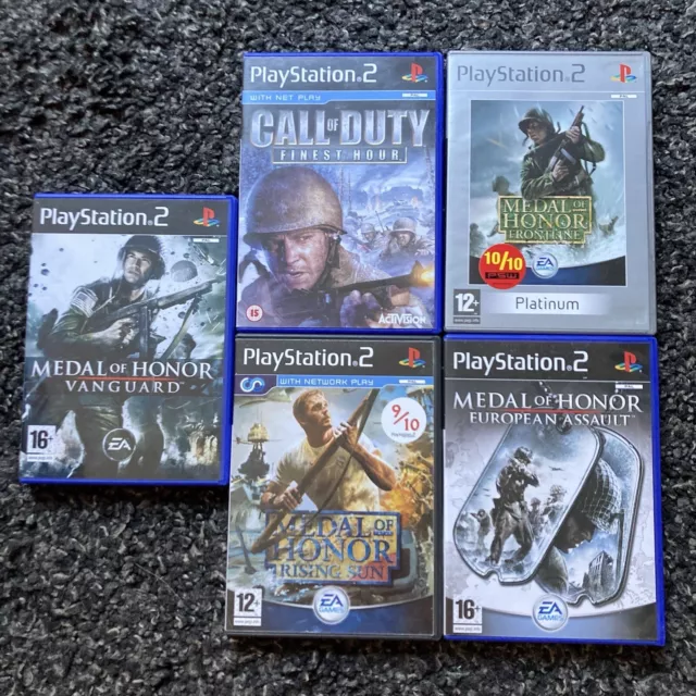Playstation 2 Shooter Game Lot Of 4 HitMan-Ghost Recon-COD3-Medal Of Honor