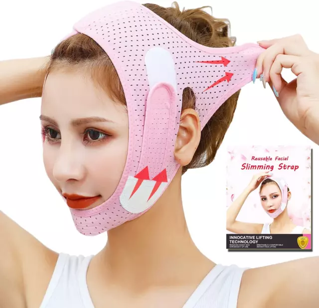 DOUBLE CHIN REDUCER Face Slimming Strap V Line Lifting Face-Belt Chin Strap  f $15.16 - PicClick AU
