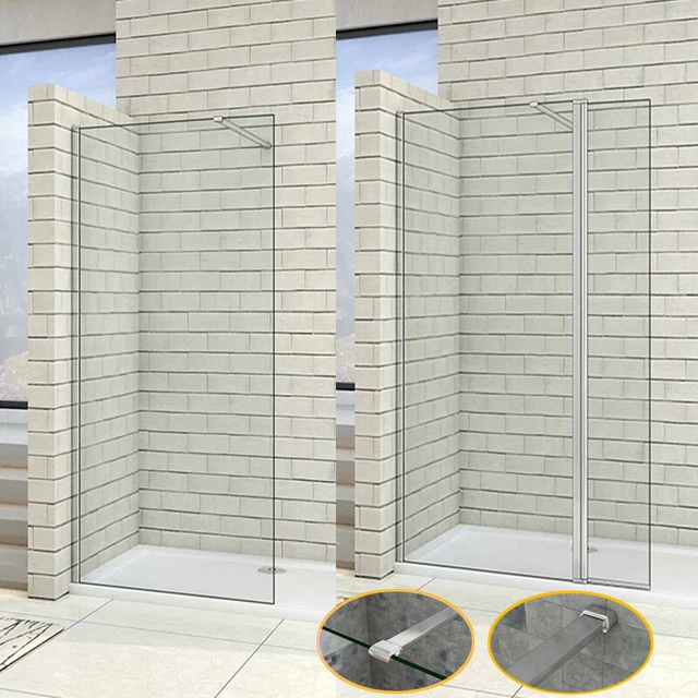 WET ROOM WALK In Bath Screen Shower Enclosure 8mm Easy Clean NANO Glass