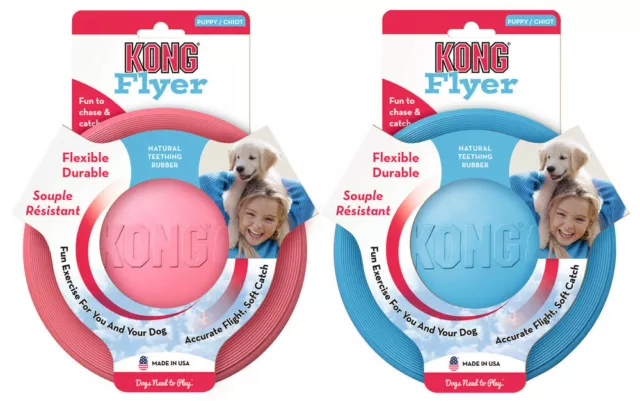 KONG FLYER PUPPY - Frisbee aus Naturkautschuk pink oder blau