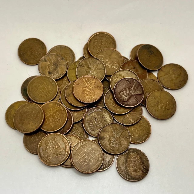 1930-1958-PDS Lincoln Wheat Small Cent Penny 1C - FULL ROLL VG+ OR BETTER #3