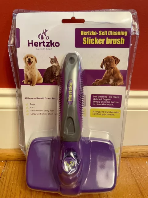 Hertzko Self Cleaning Slicker Brush For Dogs And Cat Pet Grooming