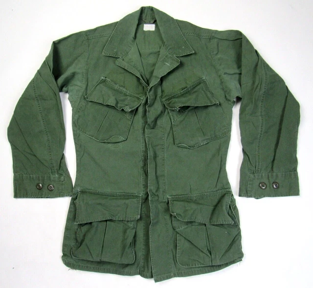 VIETNAM WAR U.S. Army 3rd Pattern Jungle Jacket POPLIN NON-RIPSTOP XS ...